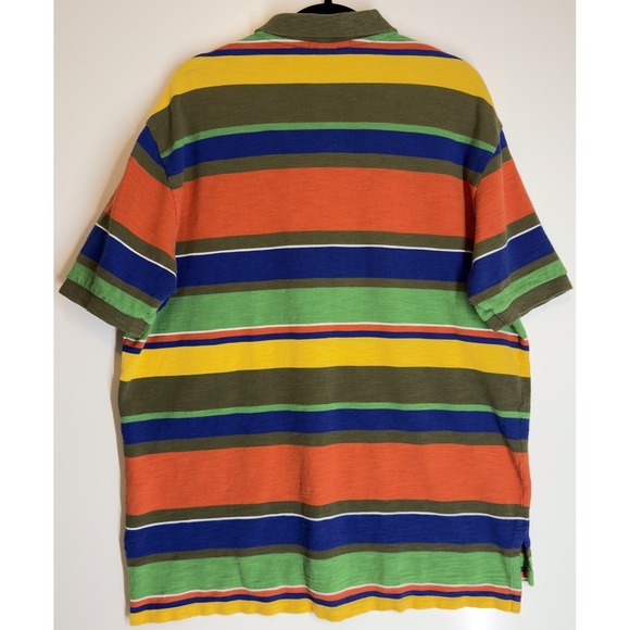 Polo Ralph Lauren Striped Mesh Polo Shirt Mens 90's XXL Multicolor - Picture 3 of 12